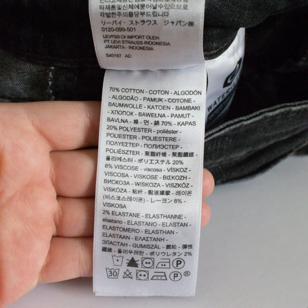 Levis 28x30 721 High Rise Skinny Black/Gray Jeans Dark Wash Soft Jeans - Picture 9 of 11